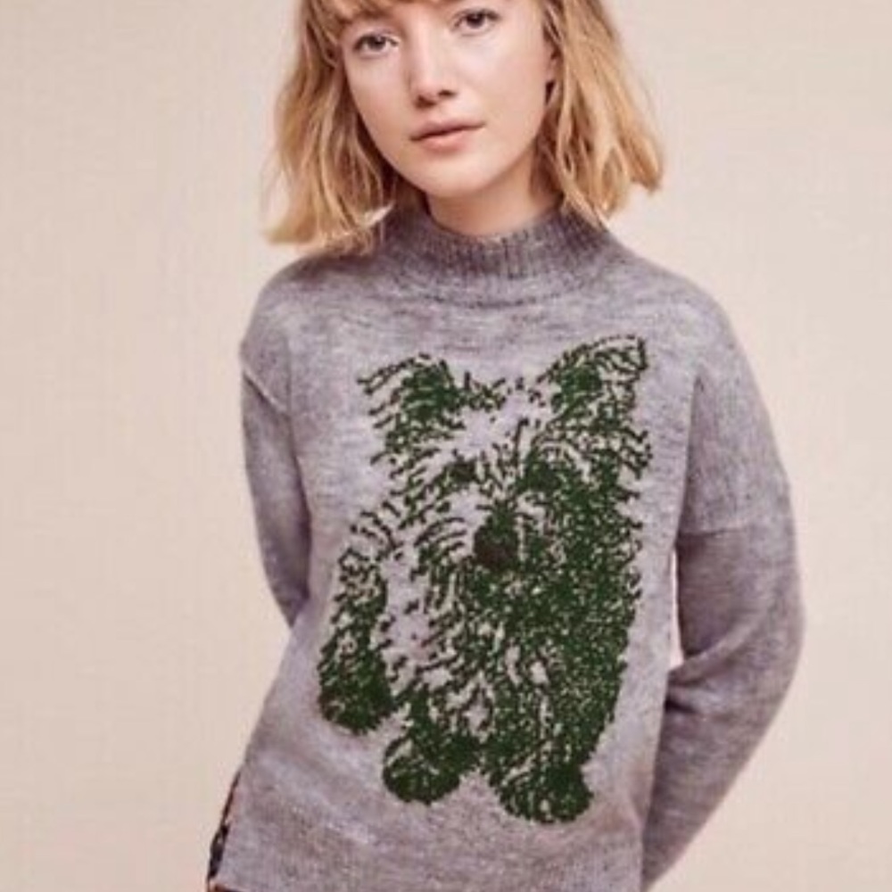 Anthropologie Yorkie Gray Mock Sweater. XS. EUC